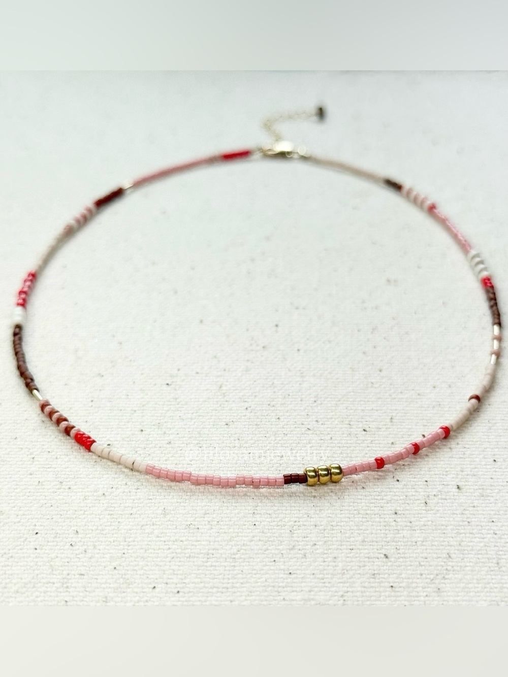 Sunset Waterproof Colorful Seed Bead Choker Necklace Tiny Beaded Choker Necklace